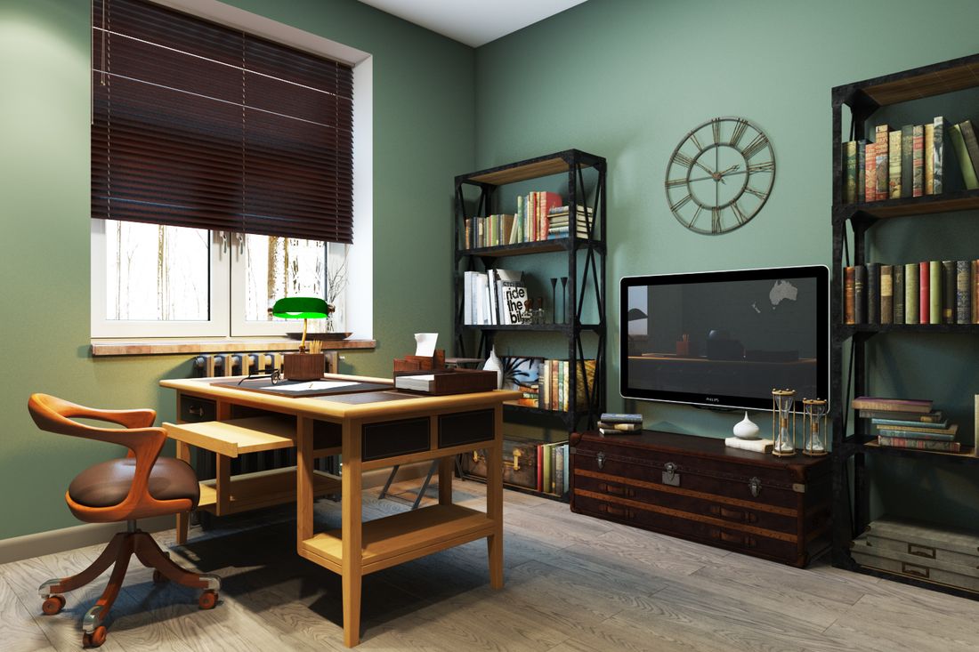 Этот цвет является классическим в помещениях с таким назначением. Но мы его слегка изменили и добавили множество современной мебели. Результат налицо.